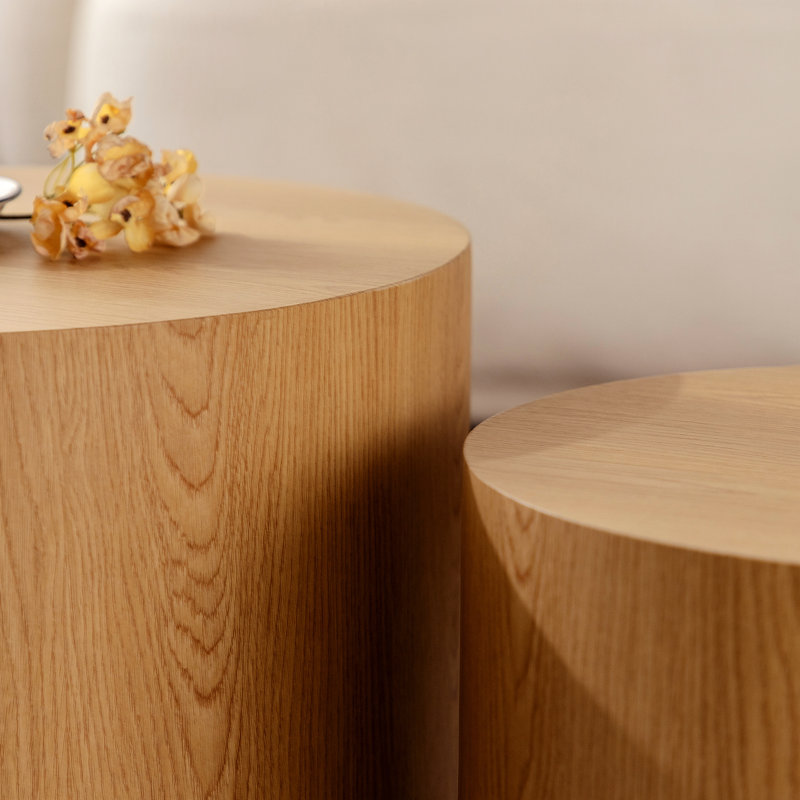 Ensemble de tables basses polyvalentes pour différentes pièces, rehaussant l'espace et le style, Bois naturel
