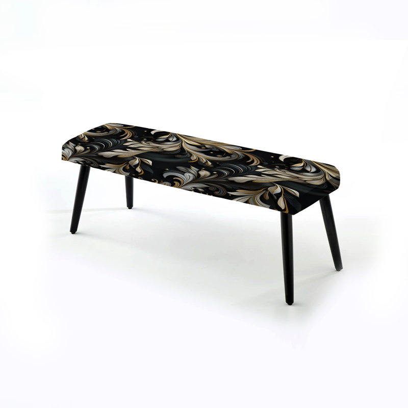 Banc rembourré noir foncé Elegance I - Glam