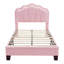 Lit simple tapissier en forme de fleur, tête de lit élégante avec bande lumineuse DEL, lit plateforme en tissu sherpa avec support à lattes en bois-1440572504-1440572503