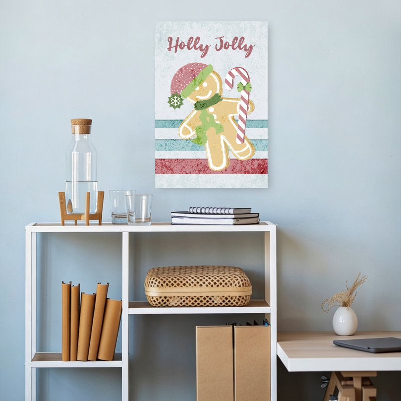Impression sur toile Holly Jolly Gingerbread, 18" H x 12" W