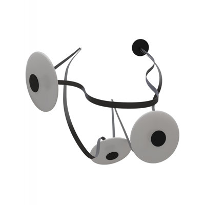 Luminaire suspendu 3 lumières en bois noir / blanc Fremont