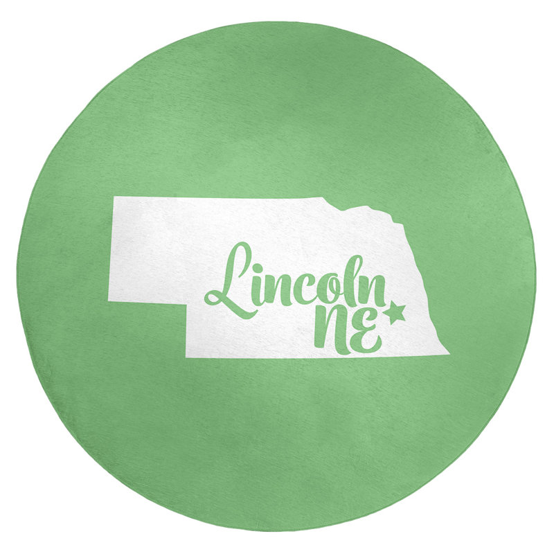 Tapis en poly-chenille lincoln nebraska, Rond 5 pi