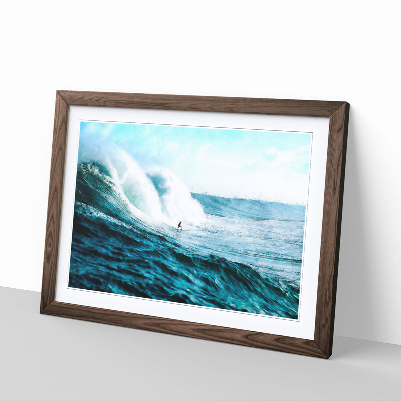 Surfs up - Picture Frame Painting Print, 24cm H x 33cm W x 2cm D, Walnut Framed