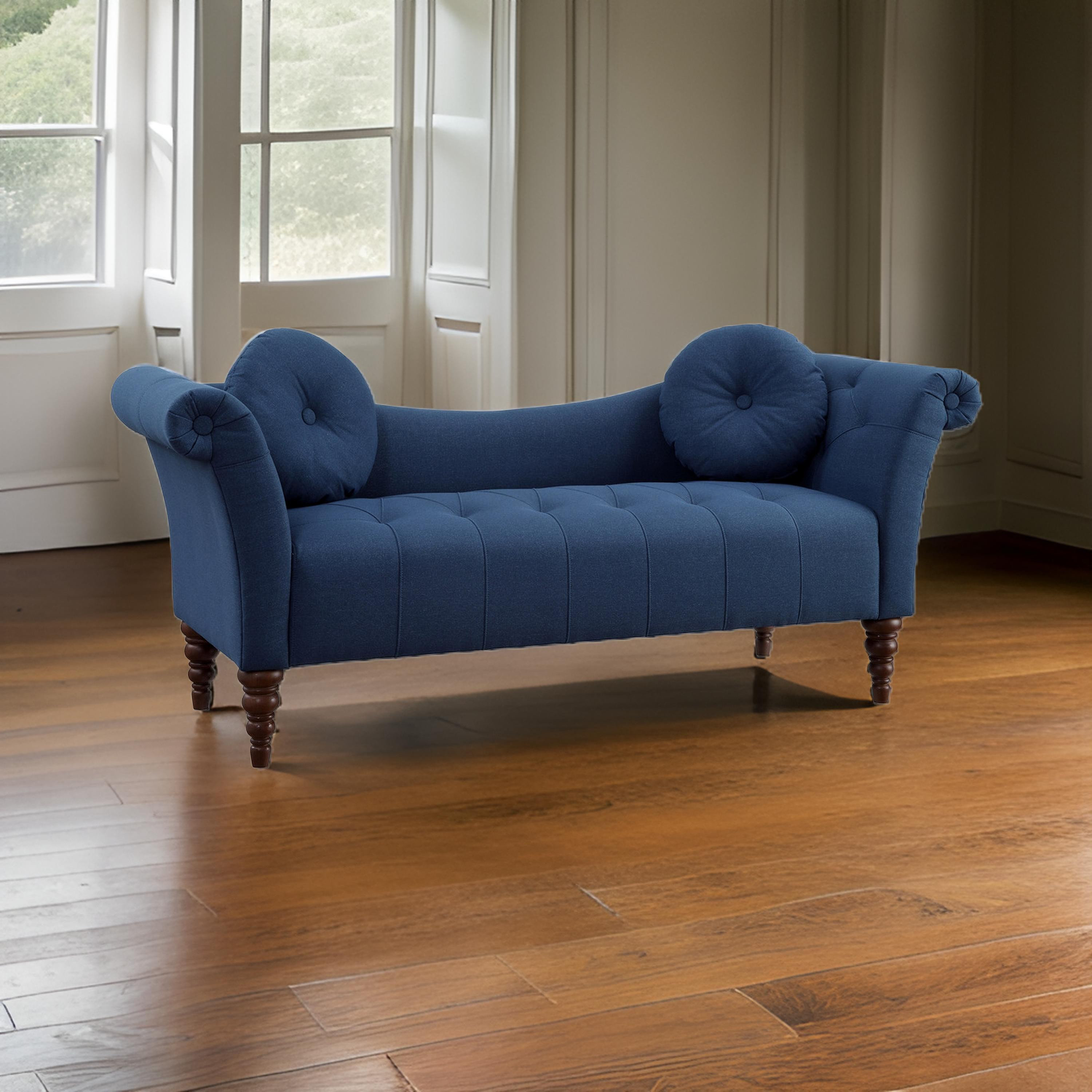 Benjara Ria 75 Inch Settee Chaise, 2 Pillows | Wayfair