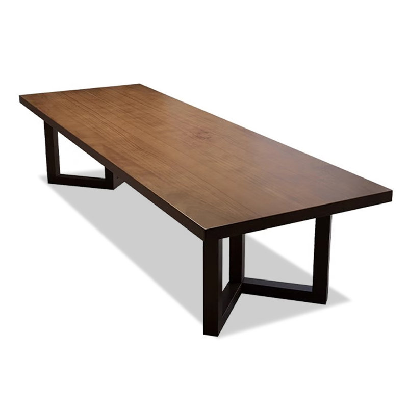 Table de conférence rectangulaire simple et moderne en bois massif, H 29,53 po x L 110,24 po x l 39,37 po