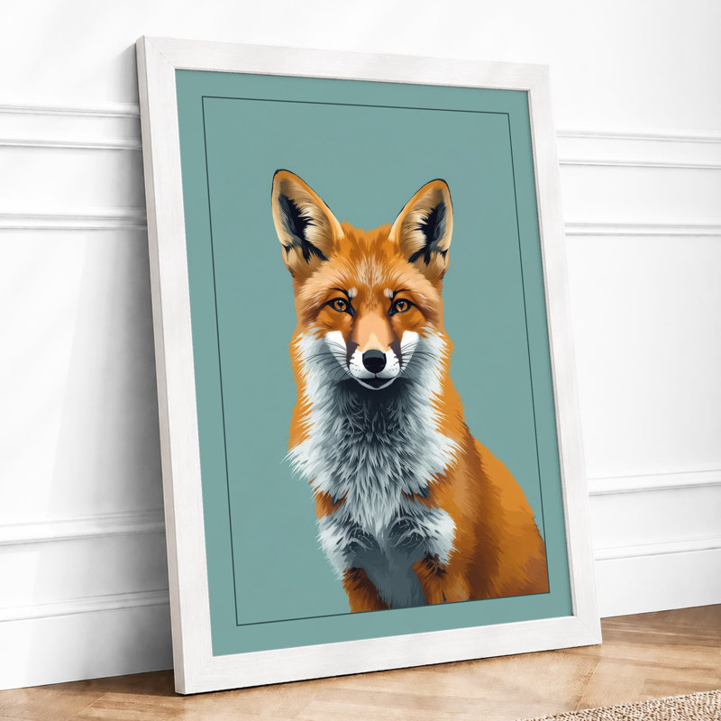 Fox in Focus Modern - Framed Print, A2 - 59.4 x 42.0 cm, White