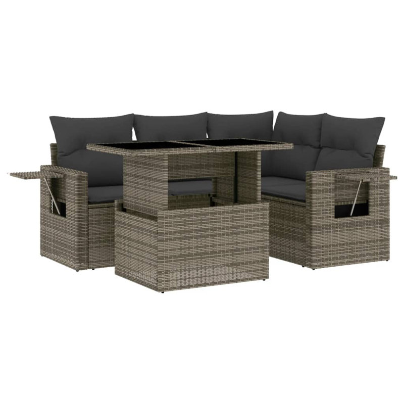 Vidaxl Garden Sofa Set Grey, Dark Grey