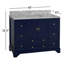 Ensemble de meuble-lavabo simple 48 po avec armoire bleu royal et comptoir en marbre de Carrare Tilford-2144971172