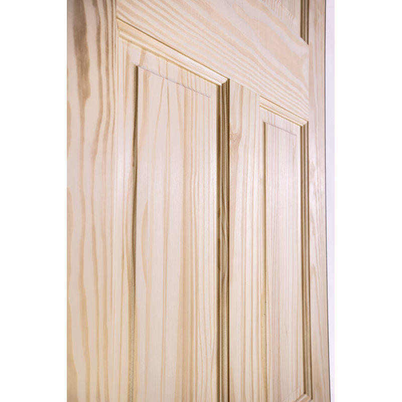 Porte en bois 6 panneaux non finis - Grain plat, L 28 po x H 79,92 po