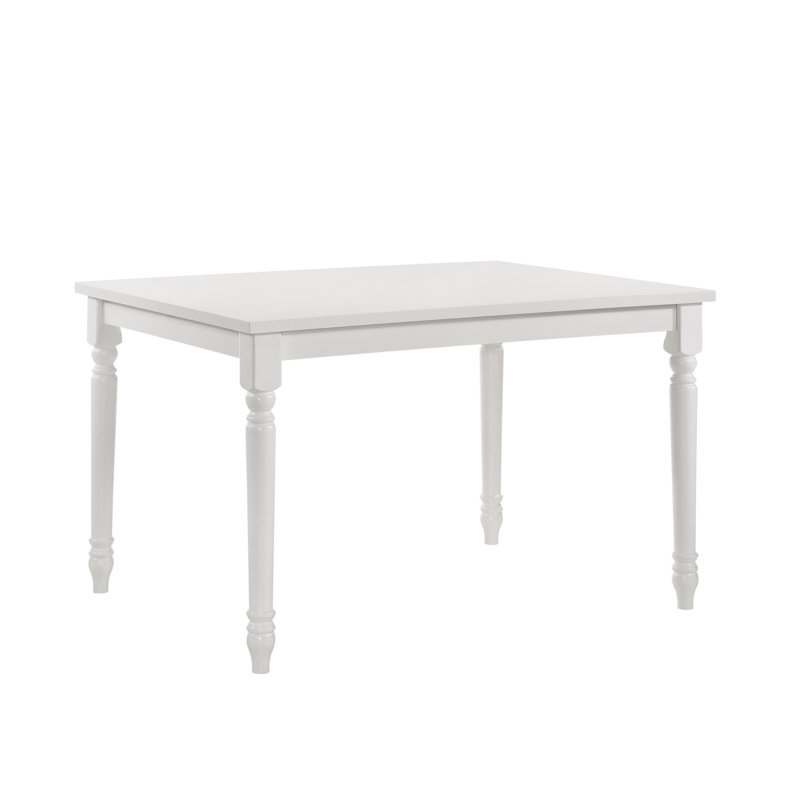 Table de salle à manger 48 "en bois massif blanc, Blanc