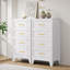 Metal White 3 Drawer Nightstand-608318354