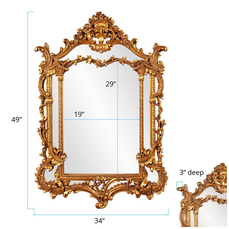 Miroir d'appoint Baroque, Doré