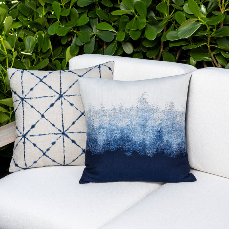 Murmur Throw Square Outdoor Pillow Cover & Insert by Elaine Smith, Midnight Ombre, 20"H x 20"W