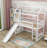 Ortiz Kids Twin Wood House Loft Bed with Slide-457145376