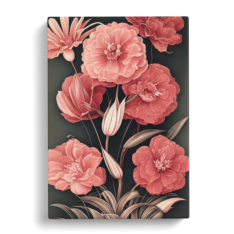 Uplifting Flowers - Wall Art, 76cm H x 50cm W x 3cm D, Wrapped Canvas, No Matte