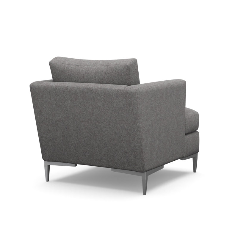 Aiden Accent Chair, Cottontail Natural , Polished Stainless