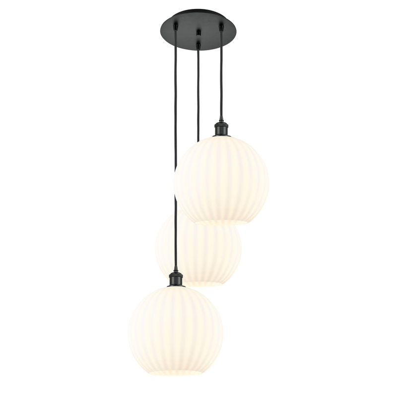 Luminaire suspendu grappe noir mat à 3 lumières Bazar