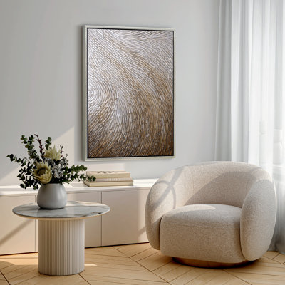 Gold Waves II Textured Metallic Hand Painted Framed Canvas Wall Art