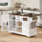 54.9" Kitchen Island with Drop Leaf, Power Outlet-1133783289