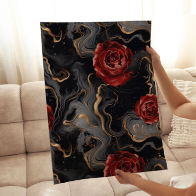 «Floral Luxe Rose Symphony», reproduction d'art moderne sans cadre