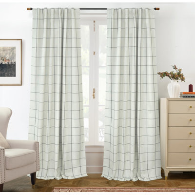 Linen Blend Blackout Curtain Pair