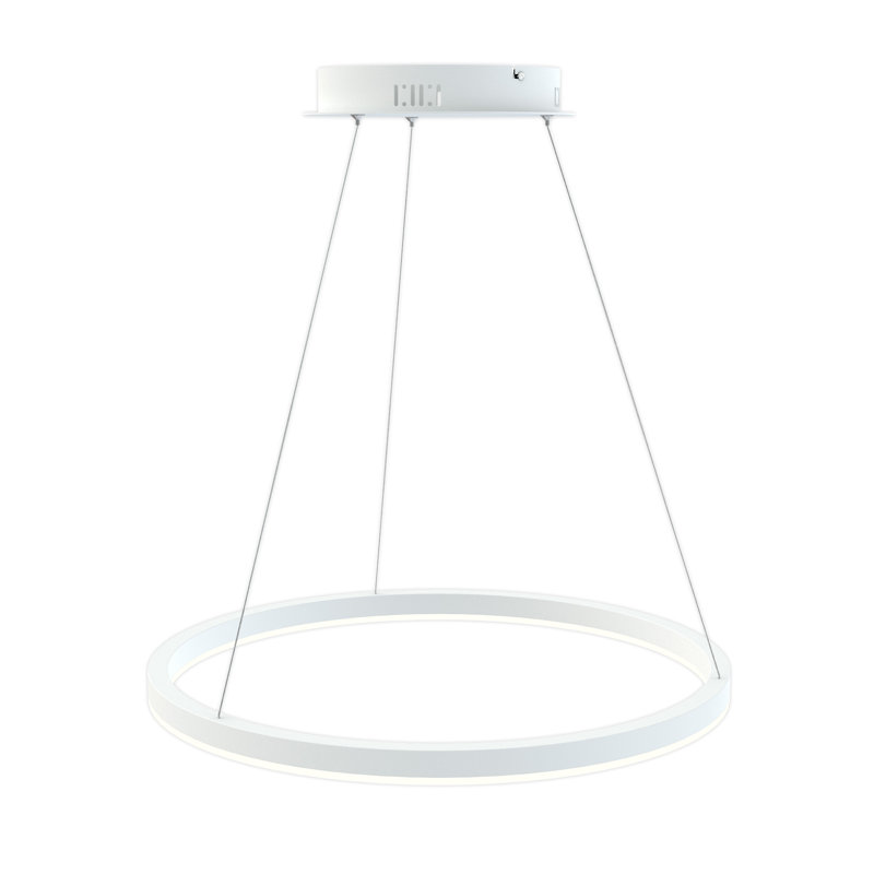 Torrington 1 - Light LED Geometric Pendant, White, 3.5cm H x 60cm W x 60cm D