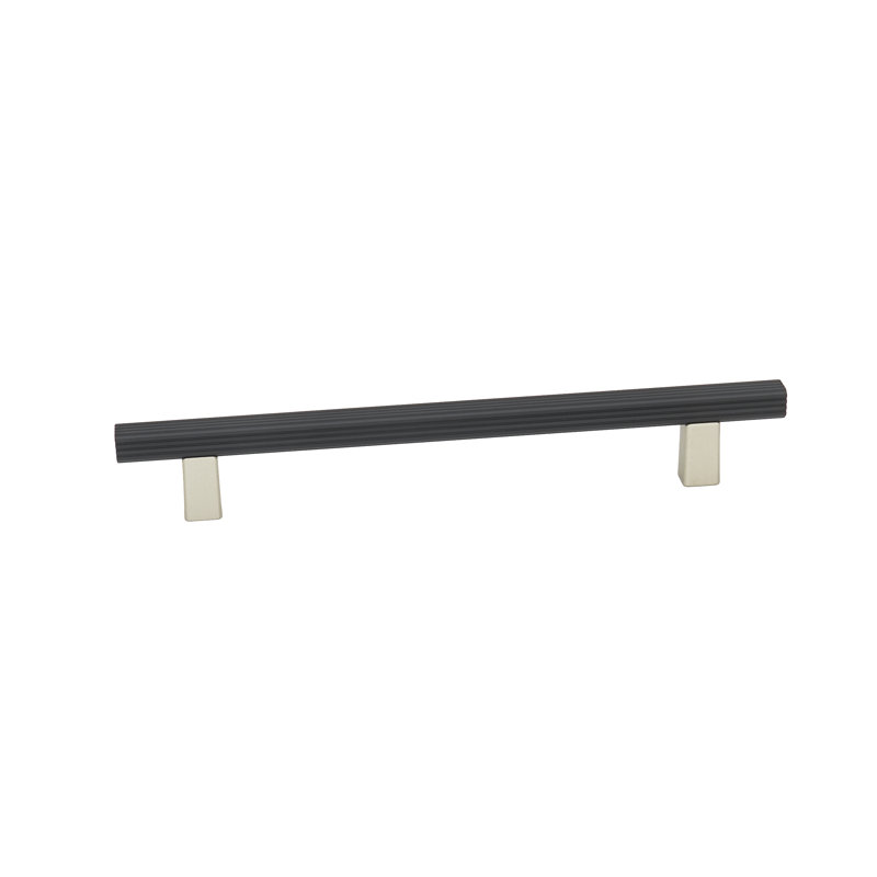 Poignée barre / poignée Quadrato, Nickel mat / noir mat, 12"