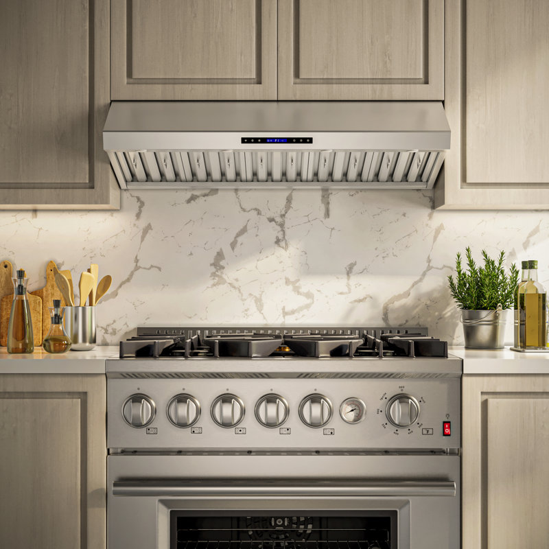 Forno Palazzo 60" Wall Mounted Range Hood Stainless Steel Heavy-Duty Baffle Filters & Remote Control