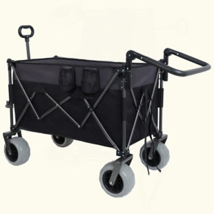 Multi-Functional Push-Pull Folding Wagon Cart With Rotating Handle & 9"X4" Beach Tires For Camping & Beach –300L XL Heavy-Duty, Large Capacity For Transport, Groceries, And Outdoor Use