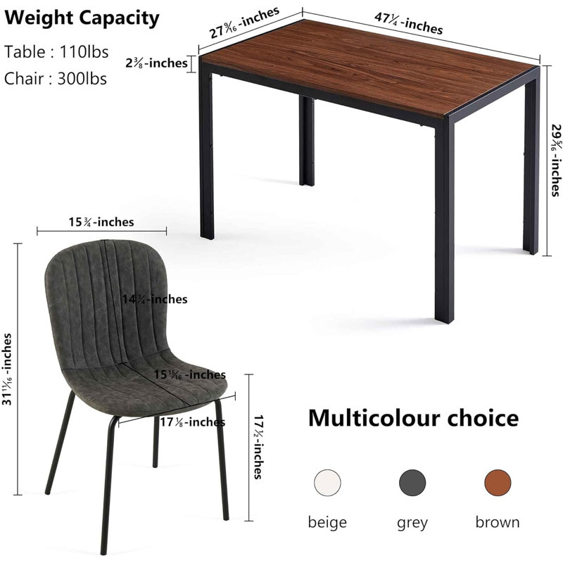 4 - Person Four Leg Dining Set, Gray