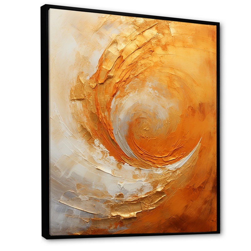 «Gold Orange Desert Mirage Spiral II - Abstract Spirals», art mural sur toile, H 44 po x l 34 po x P 1,5 po