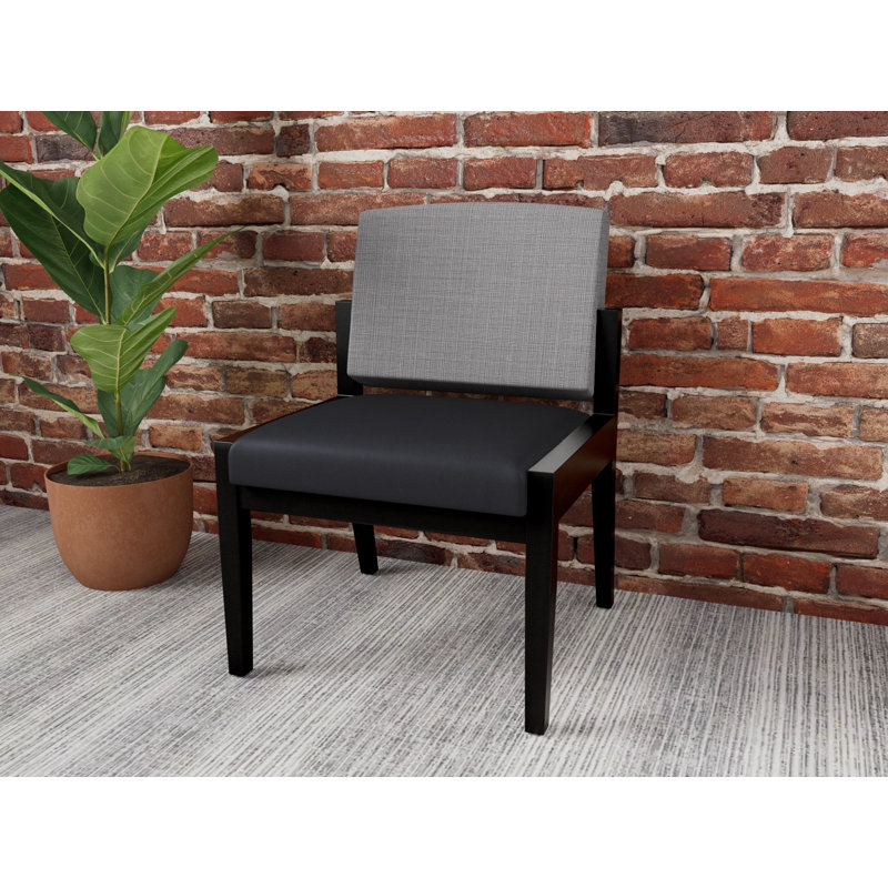 Chaise d'invité Amherst, Noir, Gris Chambray / noir Patriot Plus