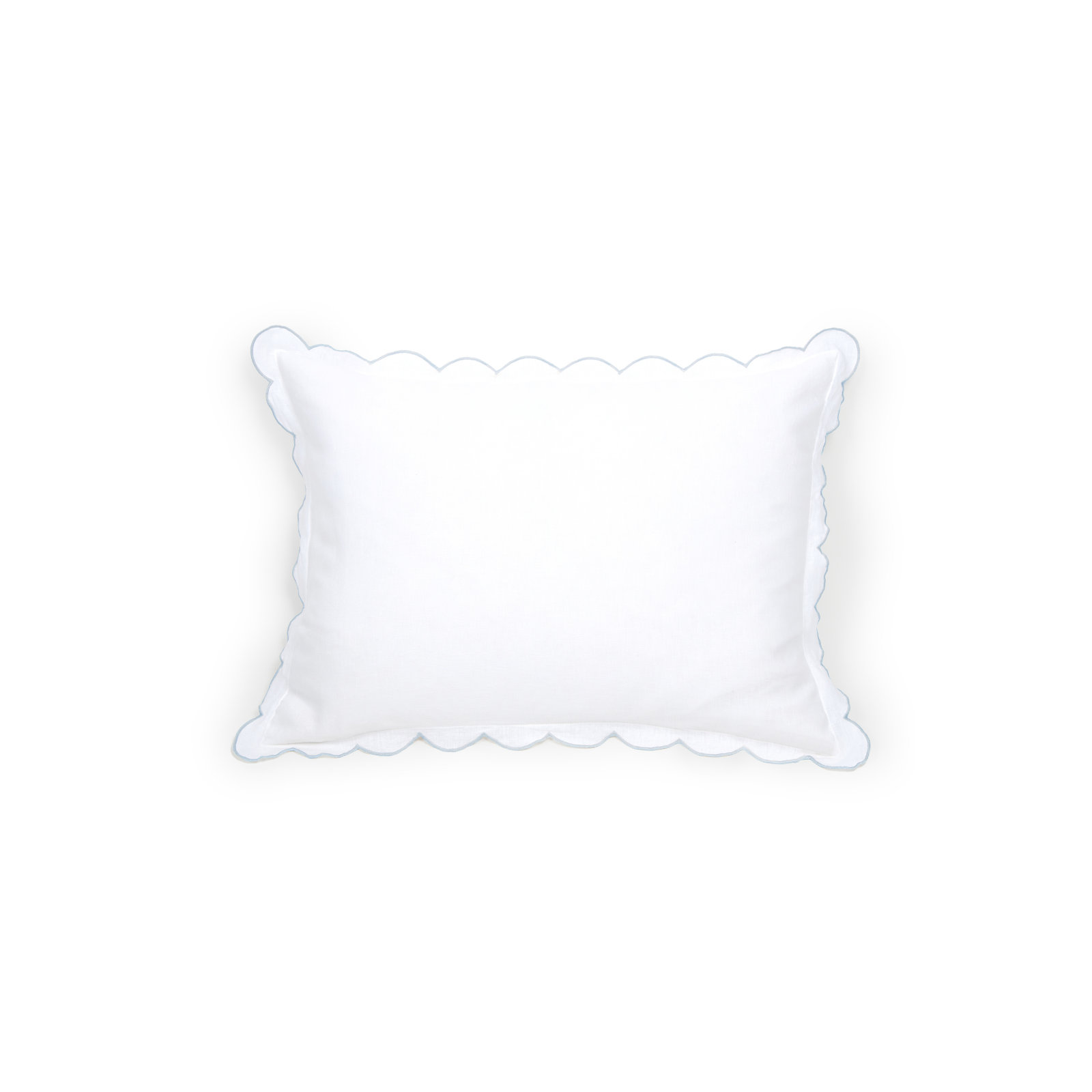 Kelly Linen Sham, White/French Blue, Standard