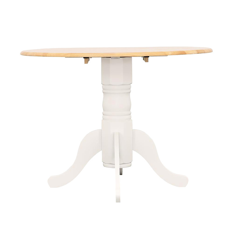 Natural Brown And White Dining Table With Tiltable Leaf - Versatile Functional Coloured Adjustable