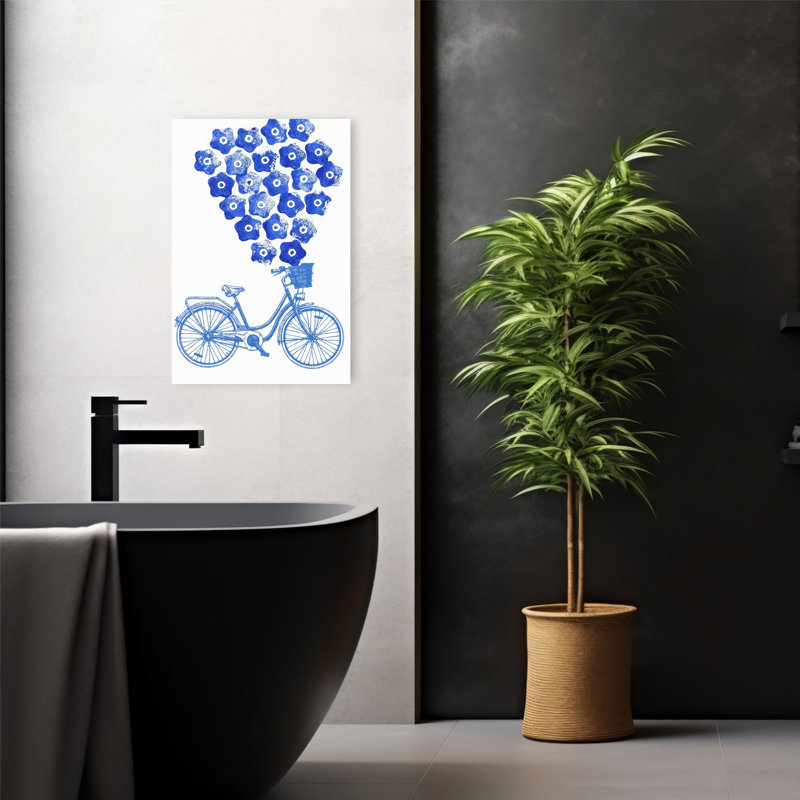 Reproduction d'art mural rétro vintage avec fleurs délicates et fleurs élégantes, 24" H x 16" W
