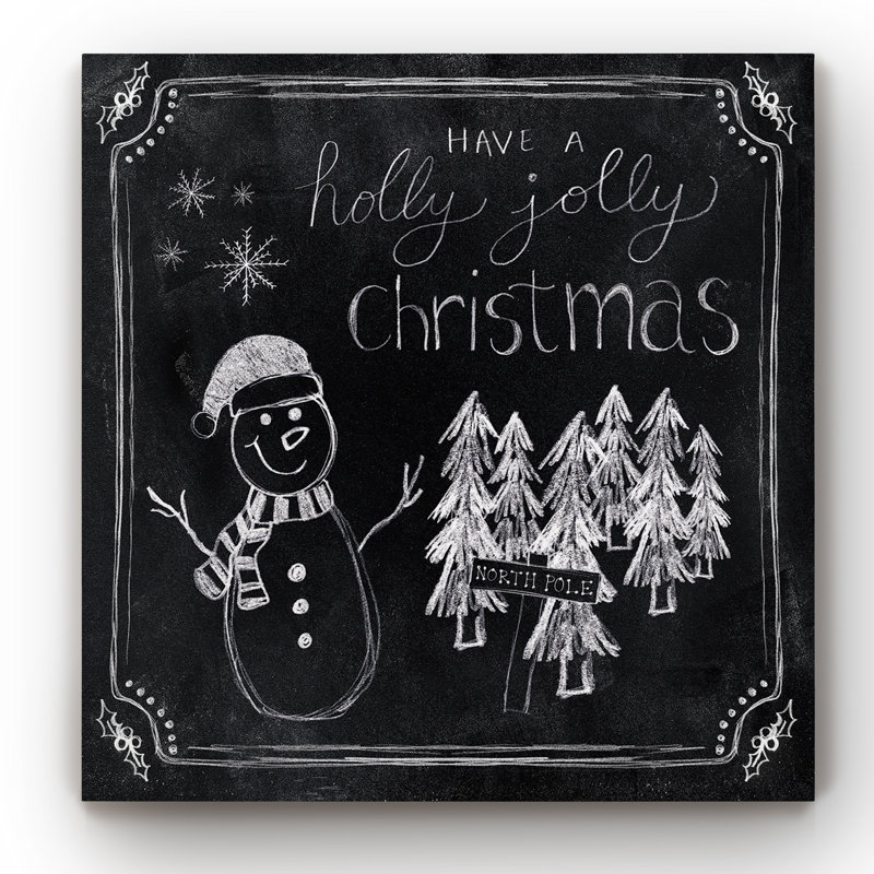 « holly jolly », impression sur toile tendue, H 24 po x l 24 po x P 1 po