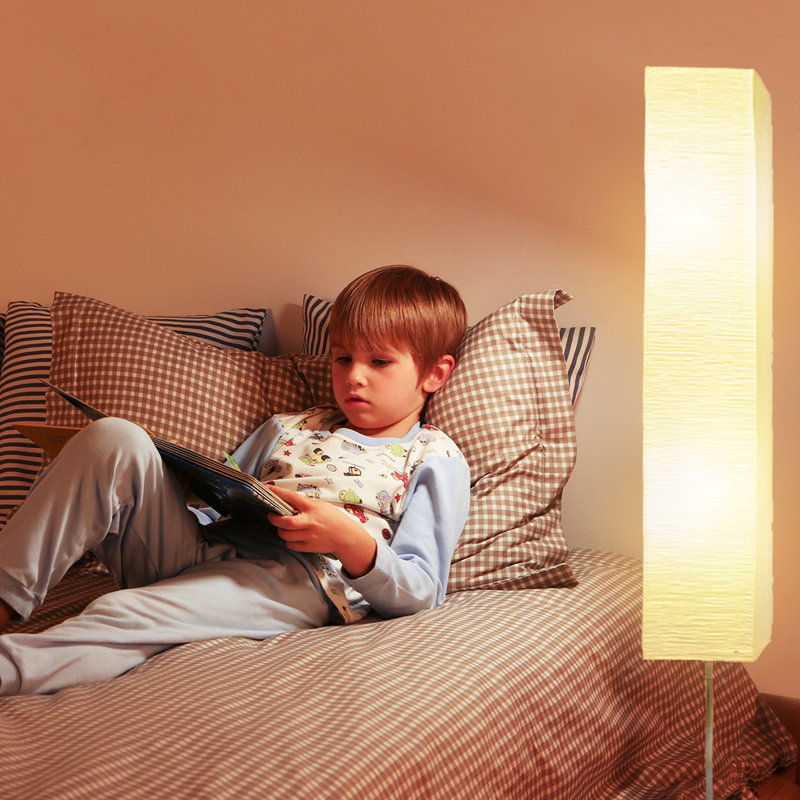 Paper art floor lamp, Japanese style floor lamp, rice paper lampshade, warm and simple style, corner paper lantern, suitable for bedroom, office and living room - beige