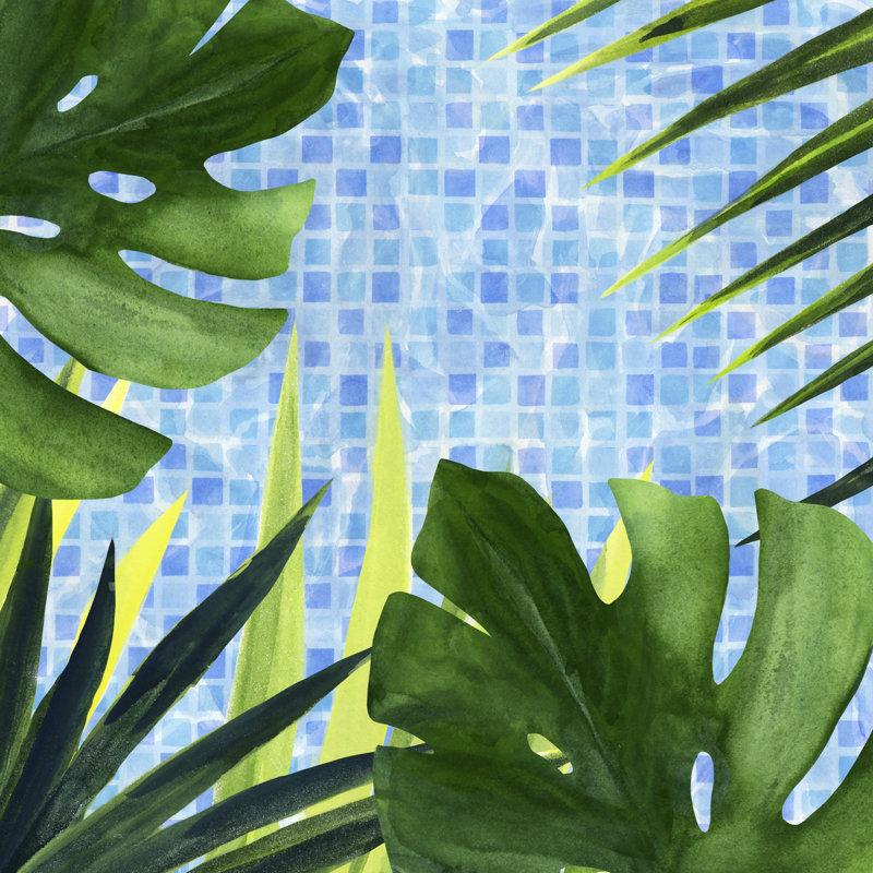 Poolside Shade I by Annie Warren - Wrapped Canvas Painting, 76cm H x 76cm W x 3.8cm D