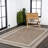 Caherty Dover Classic 3-Stripe Border Beige/Cream Indoor/Outdoor Rug-908548370