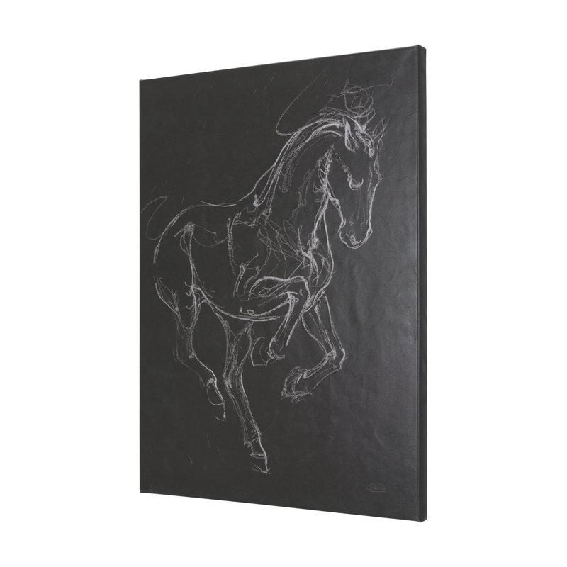 Toile texturée «Horse III a Hand», H 56 po x l 42 po x P 1,5 po