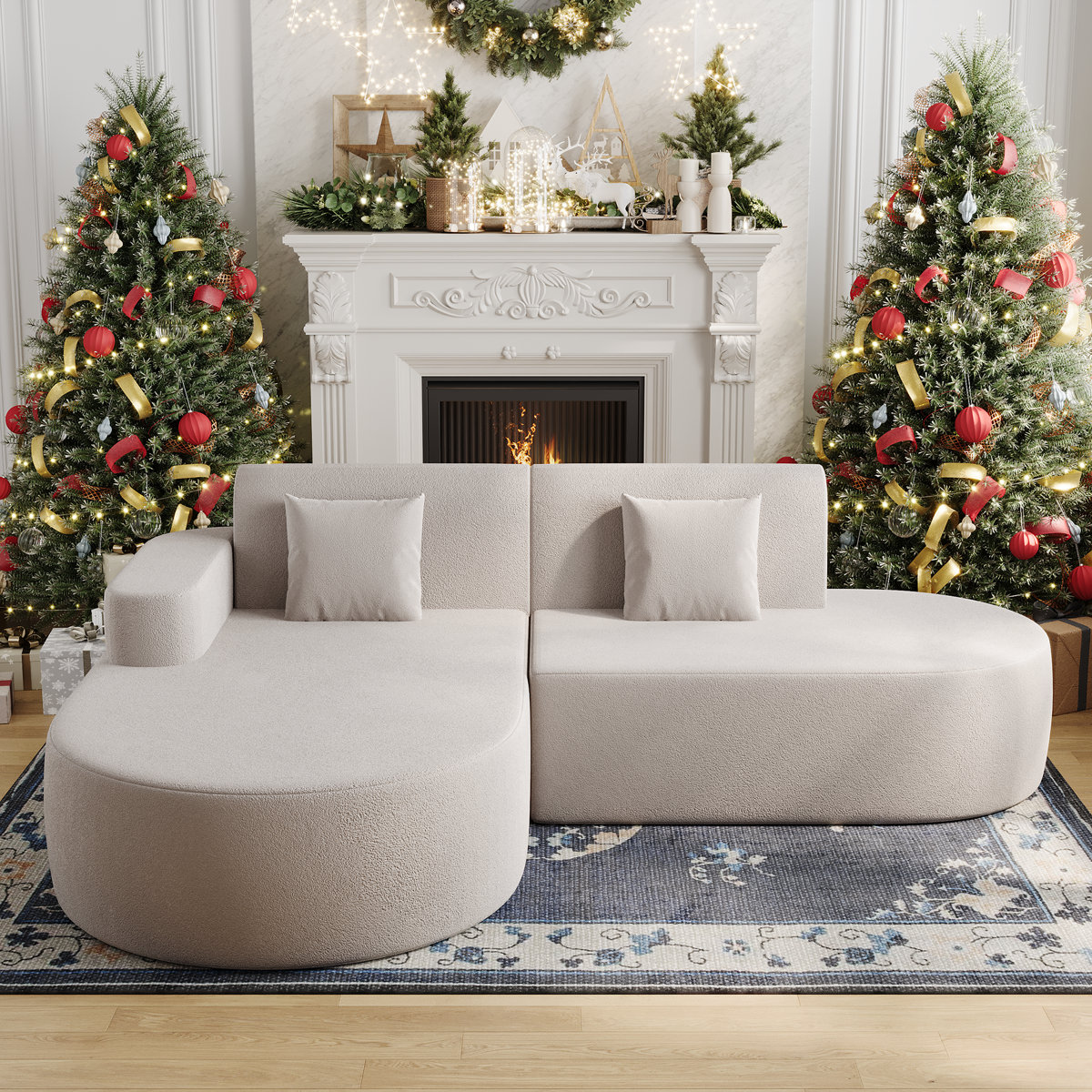 Latitude Run® No Assembly Required Corner Sofa, L-Shape Sectional Sofa ...