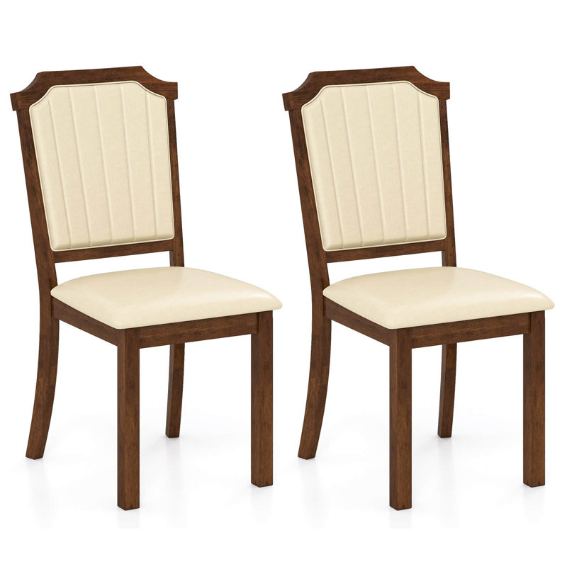 Dining Chair Set Of 4 Upholstered Kitchen Chair With Pu Leather & Rubber Wood Frame, 2