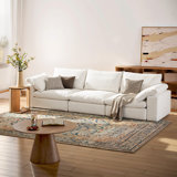 Canapé modulaire 110,2 po, canapé 3 places Comfy Cloud, canapé surdimensionné rembourré, blanc