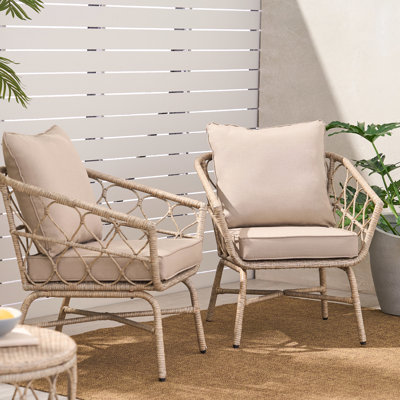 Élégants fauteuils club - tissés, rembourrés, avec coussins anti-éclaboussures, l 25,50 po x P 26,50 po, H 28,75 po, capacité de poids de 300 lb, siège imperméable moderne et durable, ensemble 39,95 lb