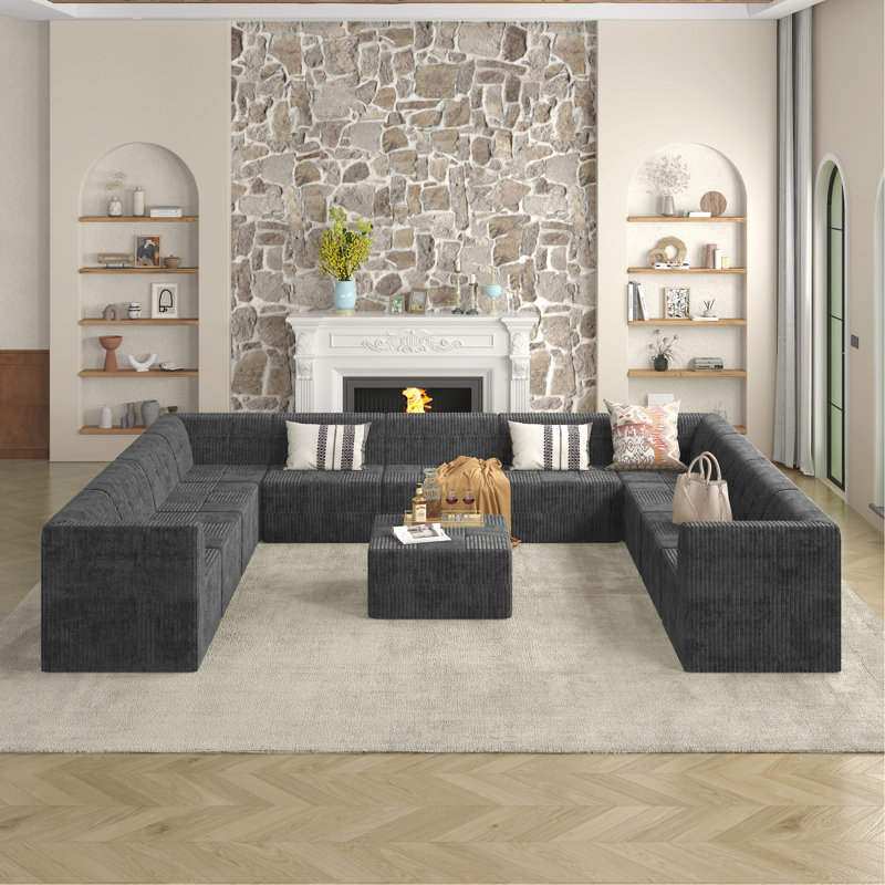 Canapé à siège simple Boneless, canapé modulaire compressé de style minimaliste moderne, Gris