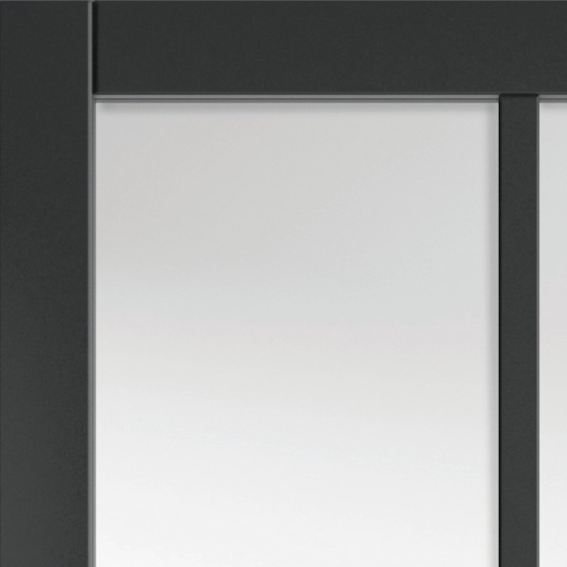 Black Civic Glass Door Prefinished, 198.1 cm H x 76.2 cm W x 3.5 cm D