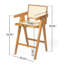 27 po, tabouret de bar minimaliste moderne avec assise en bois de canne, structure en bois massif, finition naturelle-119320378