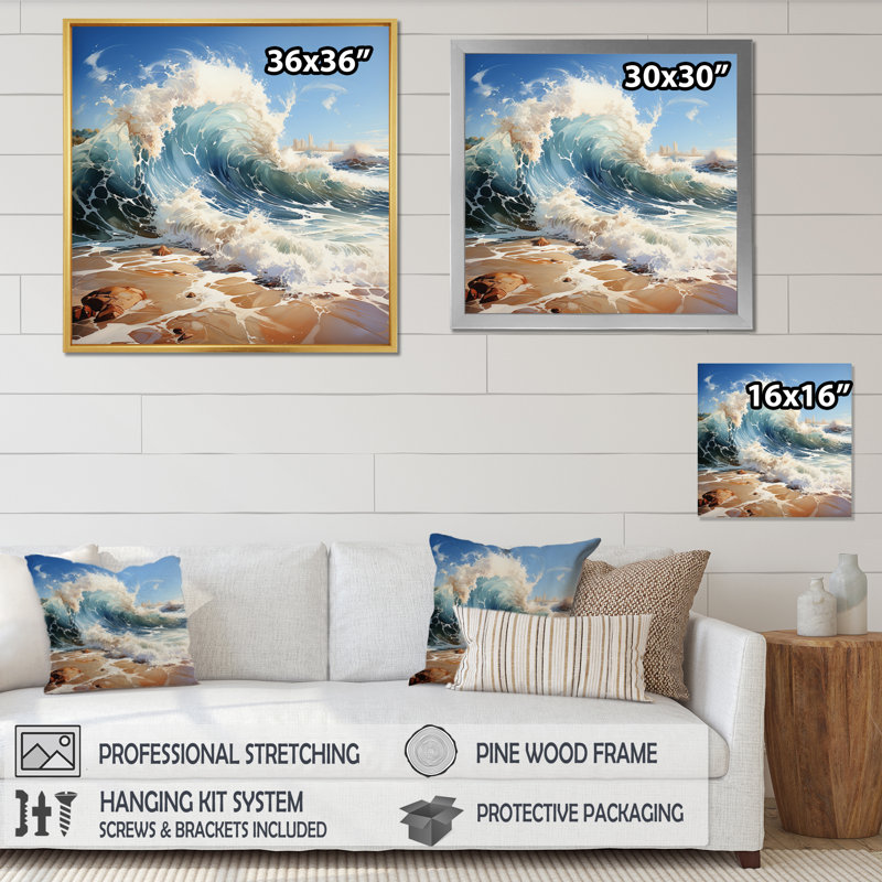 Photo de plage Coastal Symphony V, Toile tendue, H 24 po x l 24 po x P 1 po