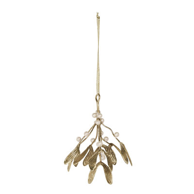 Ornement décoratif en forme de gui suspendu (ensemble de 2) - Décoration de Noël sculptée, décoration saisonnière festive pour les portes, les plafonds et les entrées