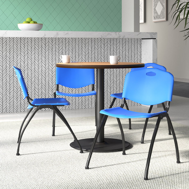 Mode Round Breakroom Dining Table, Black, Designer White, 29" H x 42" L x 42" W